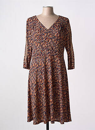 Rochie midi mâneci 3/4 mâneci 3/4 albastru DIANE LAURY femeie