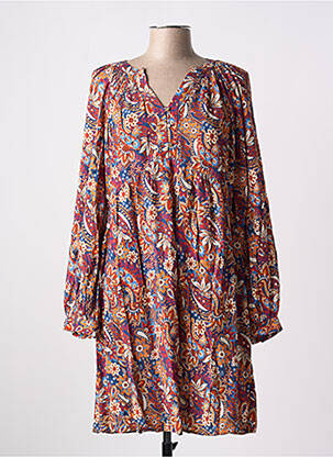 Rochie scurtă croială evazată mâneci lungi portocalie C'EST BEAU LA VIE femeie