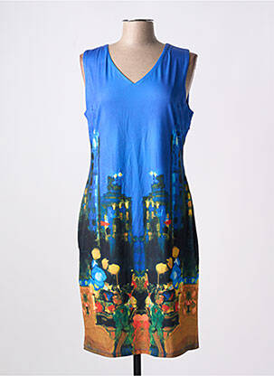 Rochie midi fără mâneci fără mâneci albastru SMASHED LEMON femeie