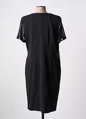 Rochie midi țesătură crep mâneci scurte negru CHRISTINE LAURE femeie
