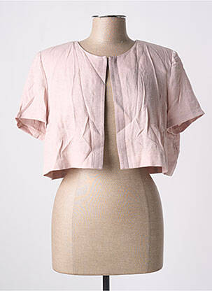 Bolero efect material satinat roz CHRISTINE LAURE femeie