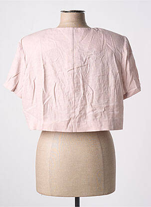 Bolero efect material satinat roz CHRISTINE LAURE femeie