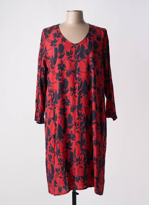 Rochie midi roșu POISSONS BLANCS femeie