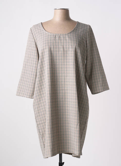 Rochie scurtă bej POISSONS BLANCS femeie