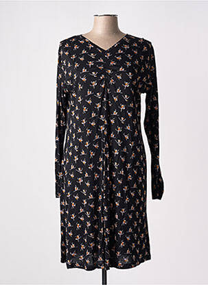 Rochie midi imprimeu fantezie mâneci lungi negru AGATHE & LOUISE femeie