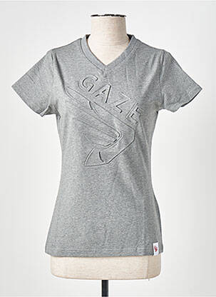 Tricou guler în v mâneci scurte gri GAZE femeie