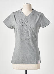 Tricou guler în v mâneci scurte gri GAZE femeie