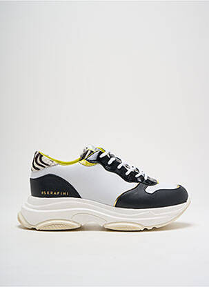 Adidași material neted toc de 4 la 6 cm negru SERAFINI femeie