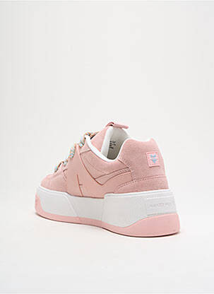 Adidași nubuc toc de 4 la 6 cm roz NAKED WOLFE femeie