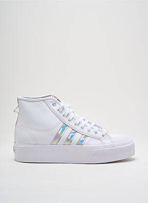 Adidași material neted toc plat până la 3 cm alb ADIDAS femeie