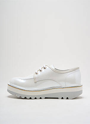Derby-uri material neted toc de 4 la 6 cm alb KICKERS femeie