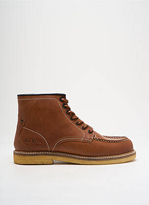 Botine/ghete material neted vârf rotund maro KICKERS bărbat