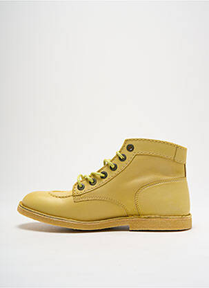 Botine/ghete material neted vârf rotund galben KICKERS bărbat