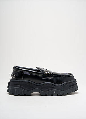 Mocasini țesătură satinată toc de 4 la 6 cm negru EYTYS femeie