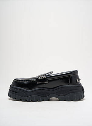 Mocasini țesătură satinată toc de 4 la 6 cm negru EYTYS femeie