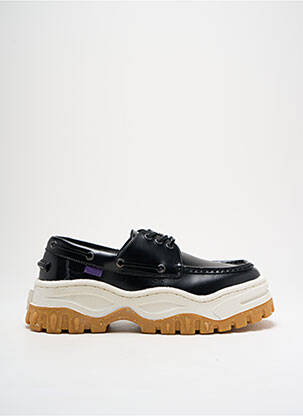 Pantofi de barcă țesătură satinată toc de 4 la 6 cm negru EYTYS femeie