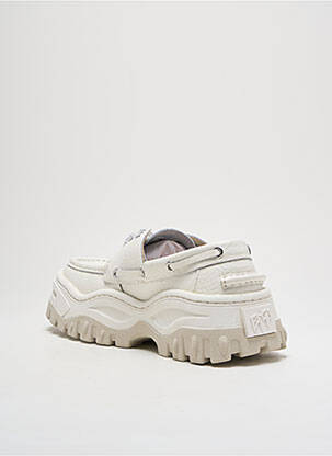 Pantofi de barcă material neted toc de 4 la 6 cm alb EYTYS femeie