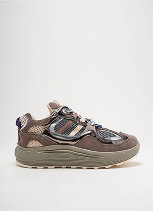 Adidași material neted toc de 4 la 6 cm maro EYTYS femeie
