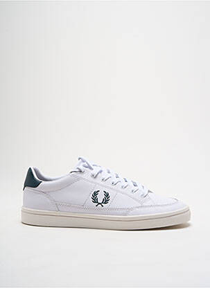 Adidași material neted vârf rotund alb FRED PERRY bărbat