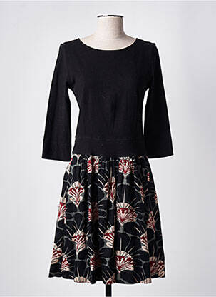 Rochie midi imprimeu floral mâneci 3/4 negru ELIANE ET LENA femeie