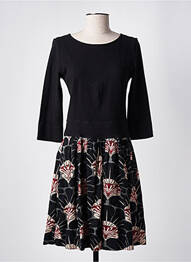 Rochie midi imprimeu floral mâneci 3/4 negru ELIANE ET LENA femme