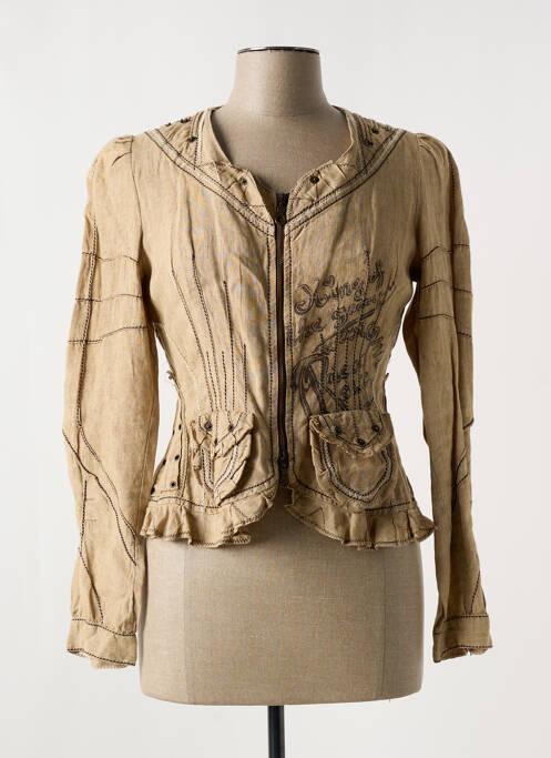 Jachete casual bej TRICOT CHIC femeie