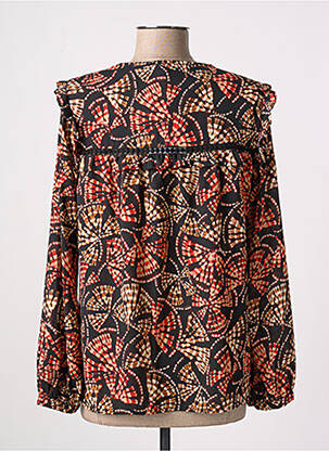 Bluză imprimeu fantezie mâneci lungi negru LA FEE MARABOUTEE femeie