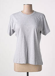Tricou croială dreaptă mâneci scurte gri SLAZENGER femme