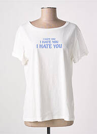 Tricou croială dreaptă mâneci scurte alb HUMILITY femme