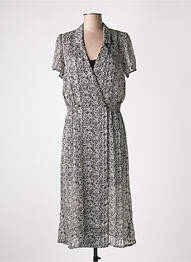 Rochie midi imprimeu floral mâneci scurte negru I.CODE (By IKKS) femeie