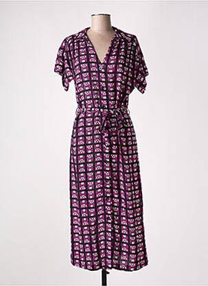 Rochie lungă mâneci scurte mâneci scurte violet LA FEE MARABOUTEE femeie