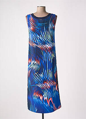 Rochie midi imprimeu fantezie fără mâneci albastru ONE SPIRIT femeie