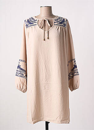 Rochie scurtă bej MEISÏE femeie