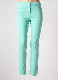 Pantalon slim țesătură poplin talie înaltă verde WEILL femme