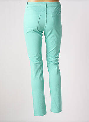 Pantalon slim țesătură poplin talie înaltă verde WEILL femeie