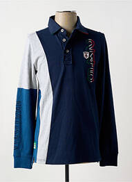 Polo imprimeu dungi mâneci lungi albastru STATE OF ART homme