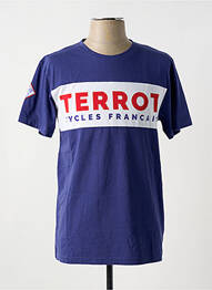 Tricou croială dreaptă mâneci scurte albastru TERROT homme