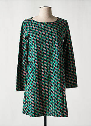 Rochie midi mâneci 3/4 mâneci 3/4 verde PRINCESSE NOMADE femeie