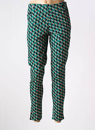 Pantalon 7/8 talie înaltă talie înaltă verde PRINCESSE NOMADE femeie