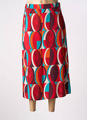 Fustă lungă imprimeu fantezie roșu SURKANA femme