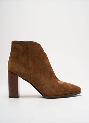 Botine/ghete nubuc toc de 7 la 9 cm maro MA+DE|94 femeie