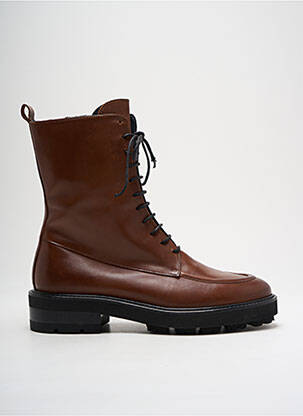 Botine/ghete material neted toc de 4 la 6 cm maro MAT:20 femeie