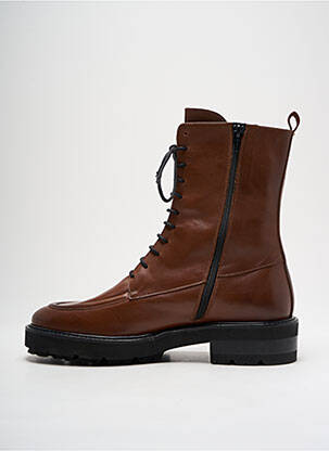 Botine/ghete material neted toc de 4 la 6 cm maro MAT:20 femeie