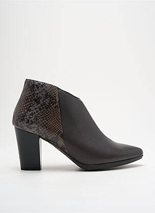 Botine/ghete material neted toc de 7 la 9 cm gri KARSTON femeie