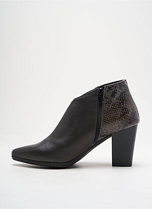 Botine/ghete material neted toc de 7 la 9 cm gri KARSTON femeie