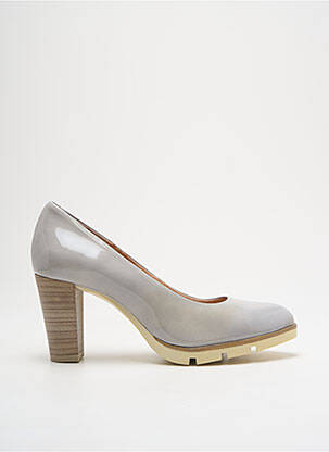 Pantofi cu toc material neted toc de 7 la 9 cm gri KARSTON femeie