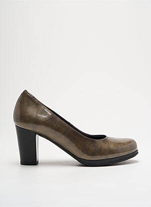 Pantofi cu toc material neted toc de 4 la 6 cm maro KARSTON femeie