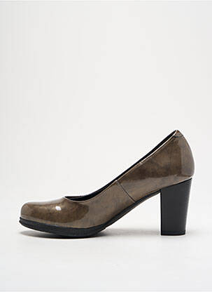 Pantofi cu toc material neted toc de 4 la 6 cm maro KARSTON femeie