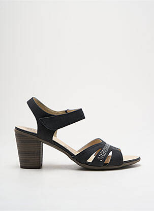 Sandale/pantofi decupați material neted toc de 4 la 6 cm negru GEO-REINO femeie