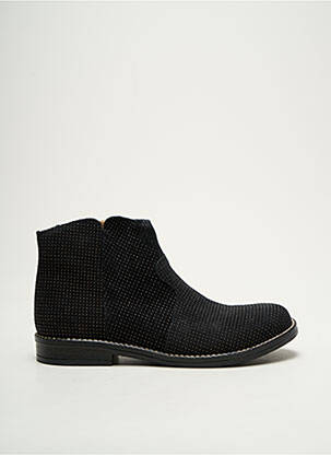 Botine/ghete țesătură satinată toc mic negru BABYBOTTE fată